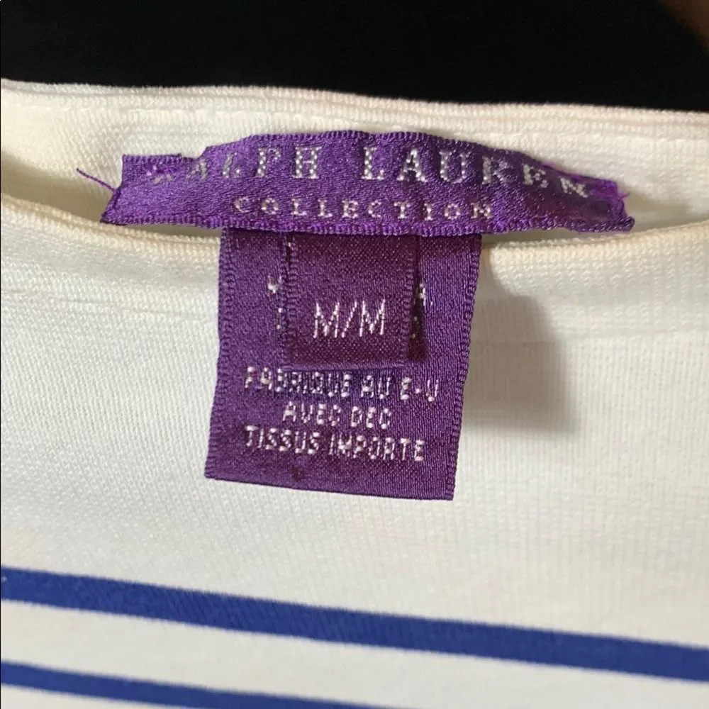 Purple Label Ralph Lauren Collection Striped Boatneck Mariner Sweater Medium - Picture 2 of 14